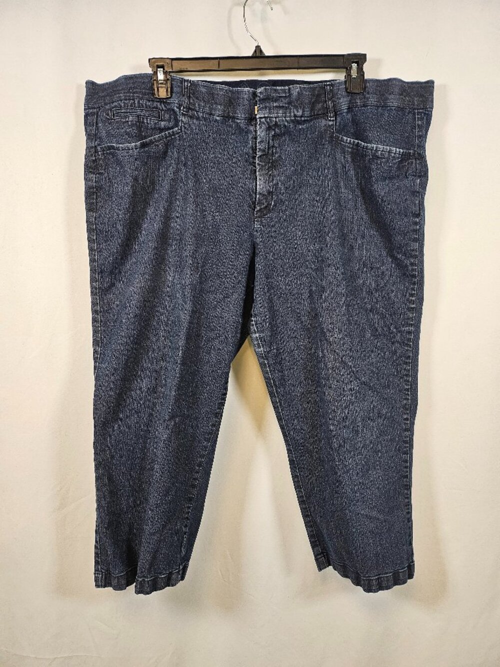 Cropped Stretch Indigo Denim